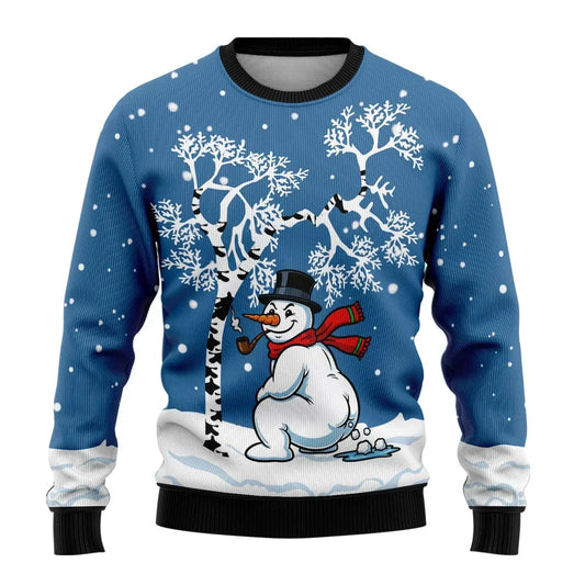 Men's Festive Snowman Print Christmas Sweater