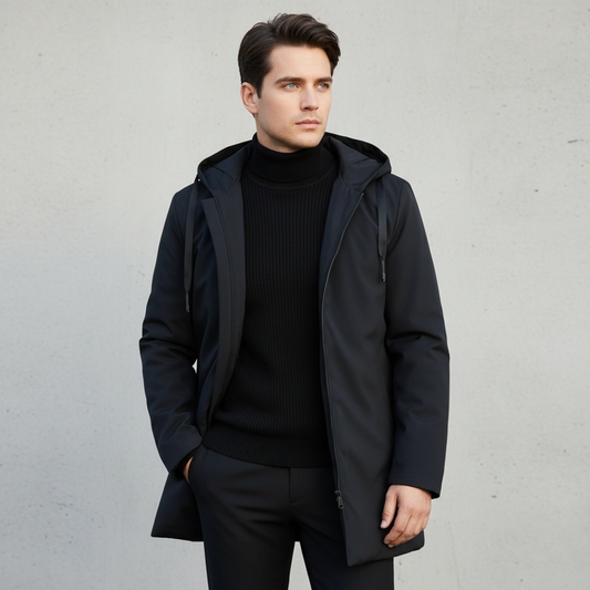 Men's Modern Hooded Outdoor Transitional Jacket – Windproof and Waterproof Autumn Winter Jacket