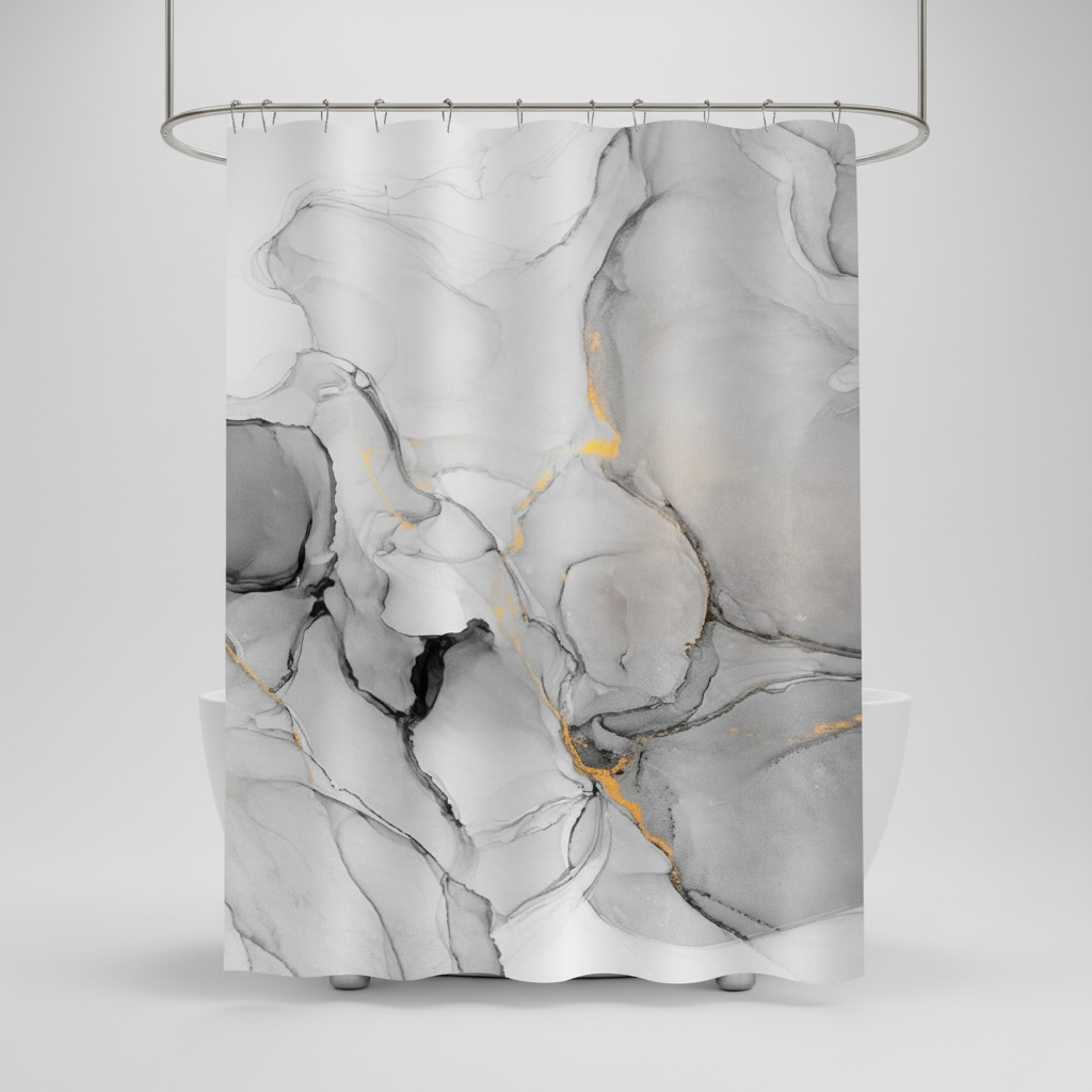 Modern Marbled Shower Curtain