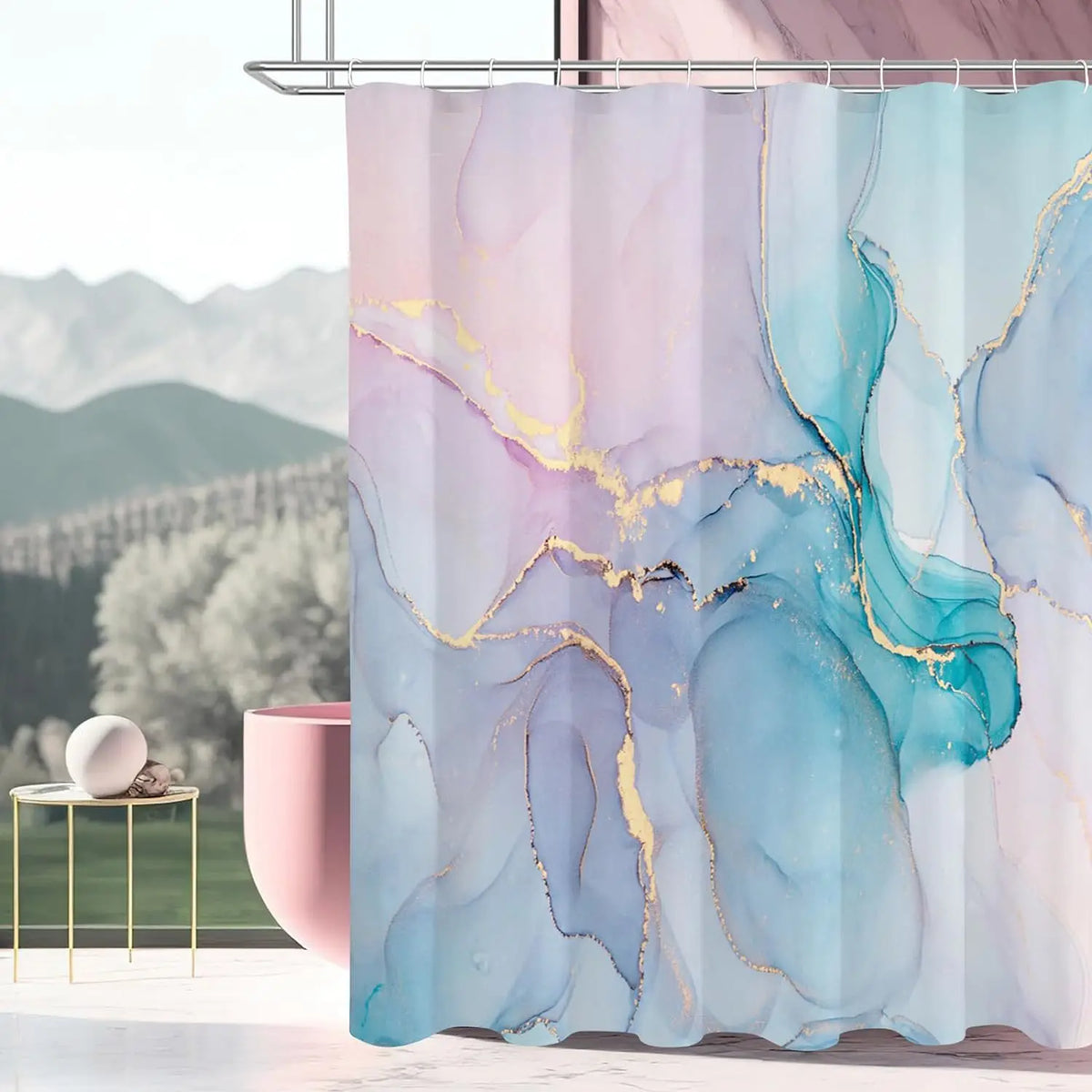 Modern Marbled Shower Curtain