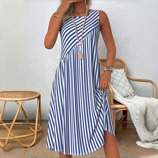 Image of Nancy | Women's Sleeveless A-Line Midi Dress