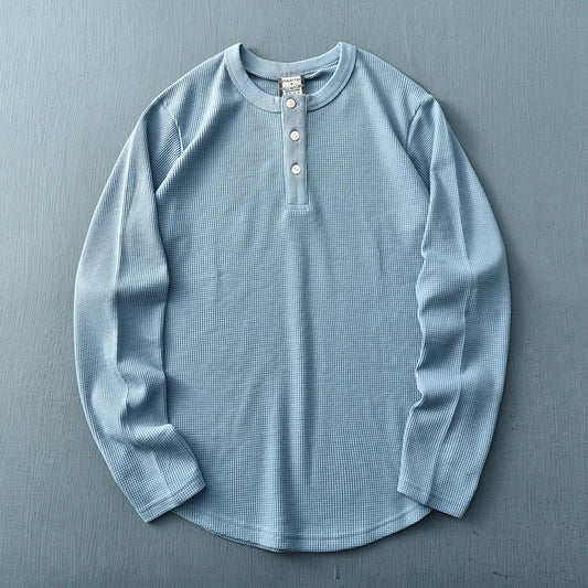 Image of Nathan | Men's Long Sleeve Henley T-Shirt