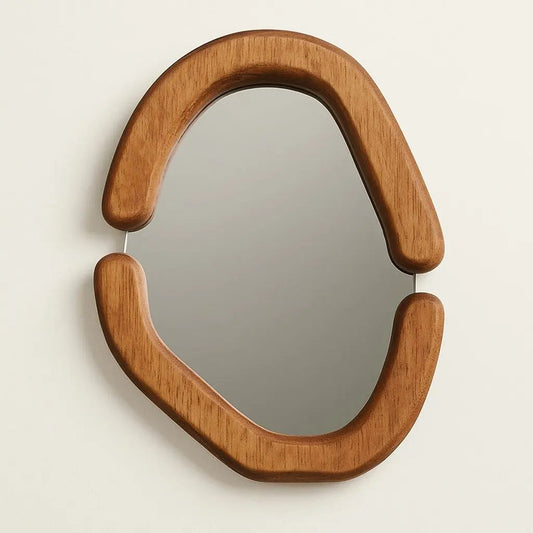 Oval Wooden Frame Mirror