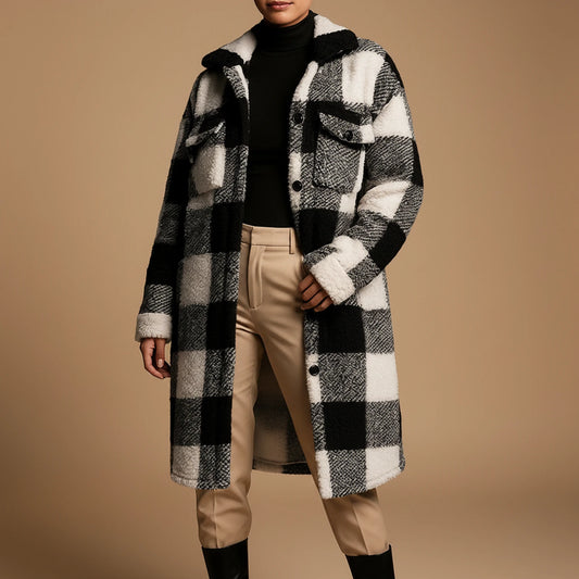 Oversized Plaid Jacket for Women