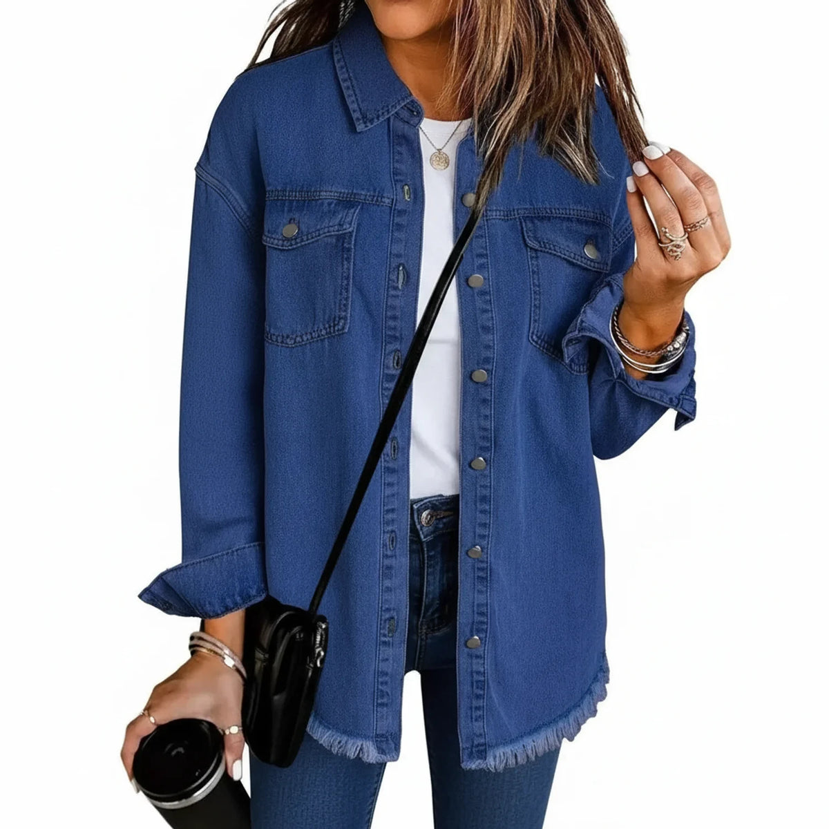 Oversized Shirt Jacket for Women AI replaced image
