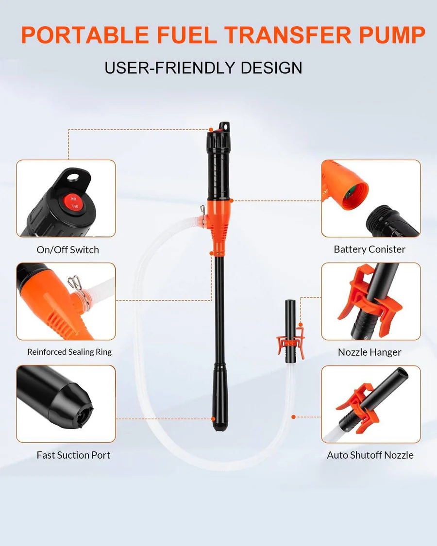 Portable Battery-Powered Electric Siphon Pump Liquid Transfer Tool