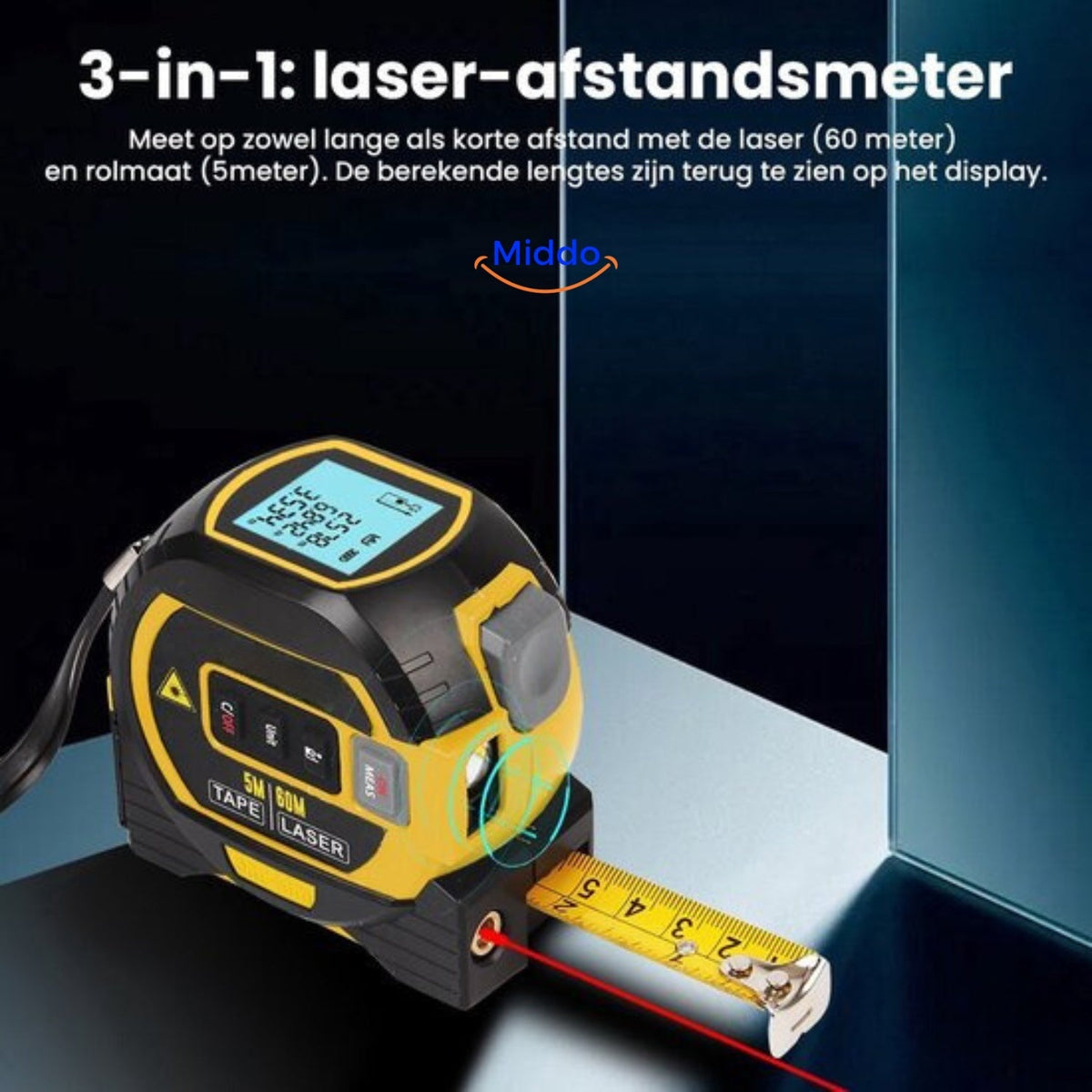 ProMeasure™ Digital Laser Tape Measure 3-in-1 - 40 or 60m Range!