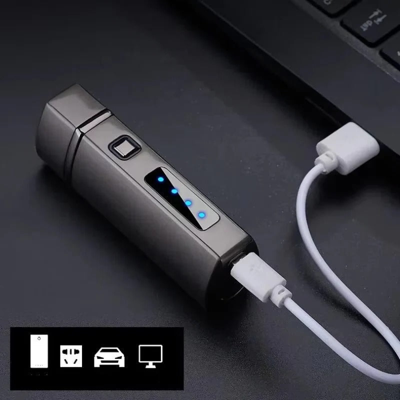 Rechargeable Triple Jet Flame Lighter with Touch Activation