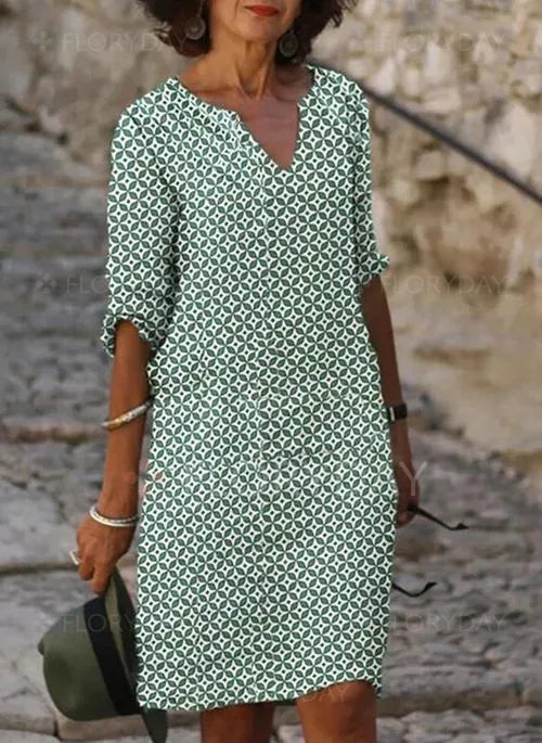Image of Riley | Women's V-Neck Midi Dress