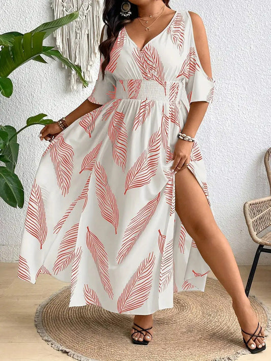 Image of Rochelle | Women's V-Neck A-Line Midi Dress