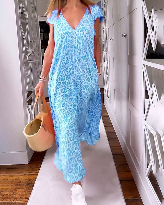 Image of Roxanne | Women's V-Neck Midi Dress