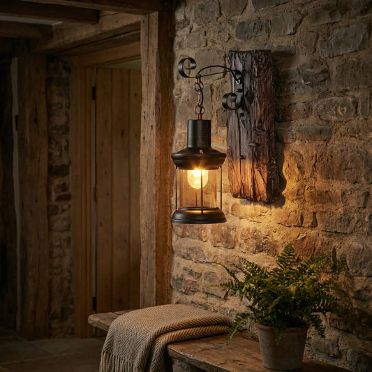 Rustic Cylindrical Wall Sconce
