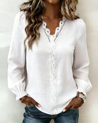 Samantha | Women's Long Sleeve V-Neck Blouse