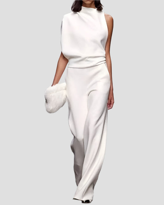 Image of Sandra | Women's High-Waisted Wide Leg Dress Pants