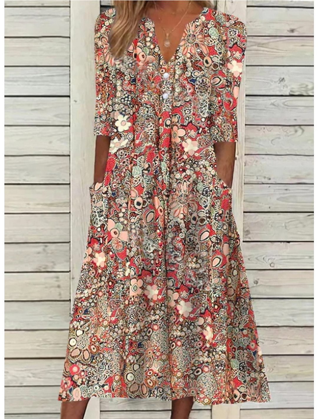 Image of Savannah | Women's V-Neck Maxi Dress