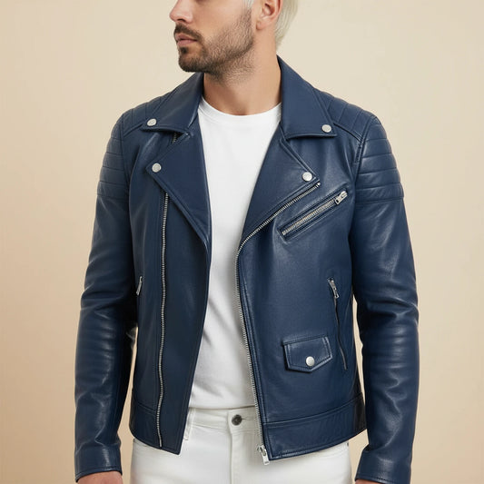 Slim-Fit Biker Jacket for Men