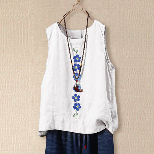 Image of Sloane | Women's Sleeveless Floral Blouse