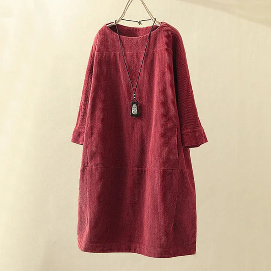 Image of Sofia | Women's Long Sleeve A-Line Midi Dress