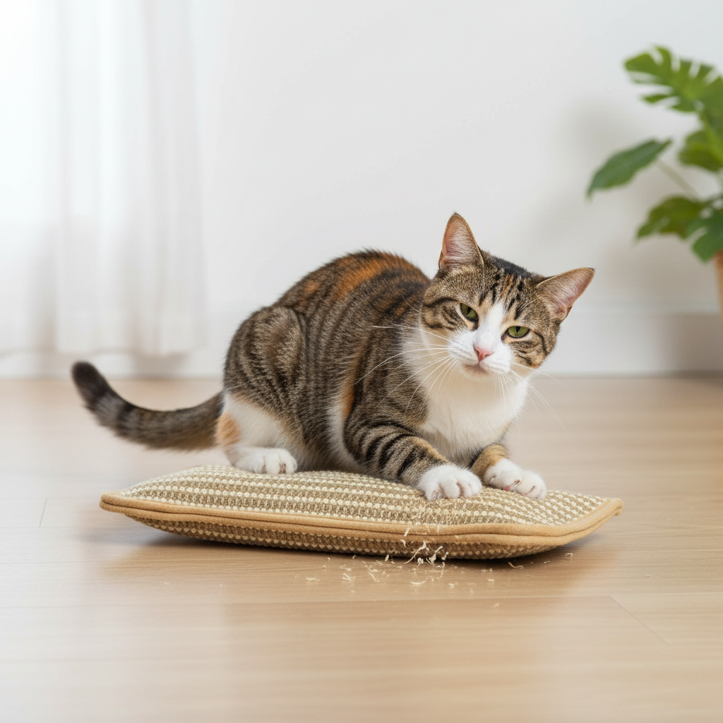 Soft Cat Scratching Pillow with Durable Scratch Surface
