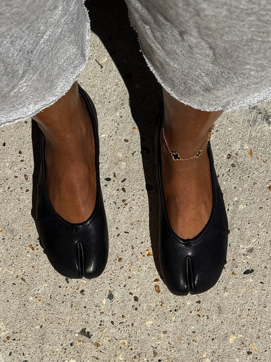 Split-Toe Vegan Leather Mules