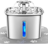 Stainless Steel Cat Water Fountain with Filtration
