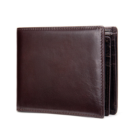StitchCraft Men’s Bifold Genuine Leather RFID Wallet – Slim, Secure & Stylish