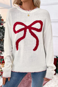 Susan | Women's Bow Crew Neck Long Sleeve Sweater