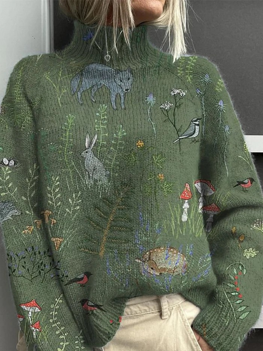 Image of Tammy | Women's Graphic Turtleneck Sweater
