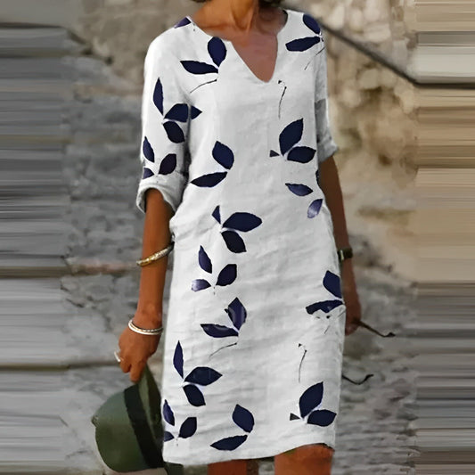 Image of Tessa | Women's V-Neck A-Line Midi Dress