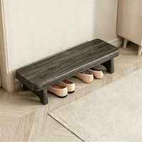 Traditional Vintage Solid Wood Rectangular Long Shoe Bench for Living Room
