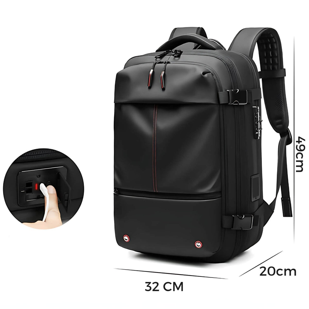VacuPro – Compression Travel Backpack with Built-In Vacuum System | Space-Saving Cabin Bag