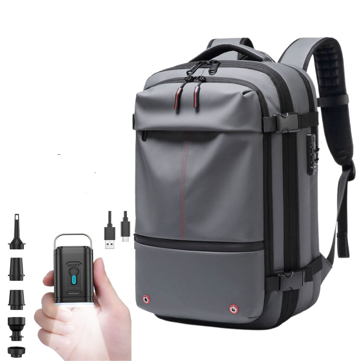 VacuPro – Compression Travel Backpack with Built-In Vacuum System | Space-Saving Cabin Bag