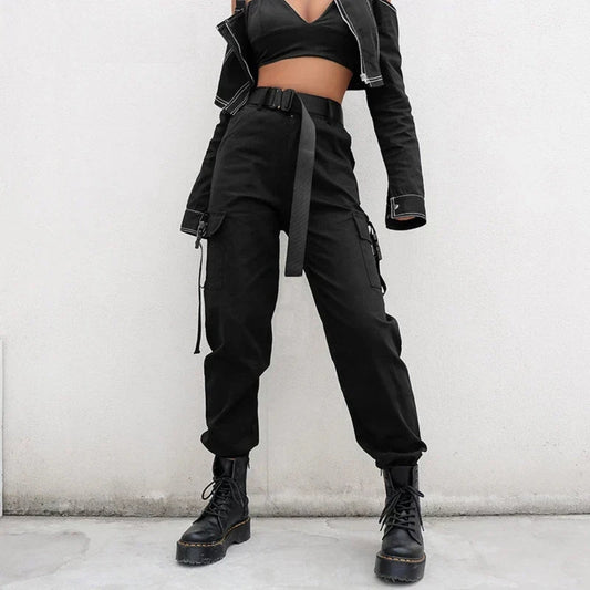 Women's High-Waisted Cargo Pants - Everyday Streetwear Comfort