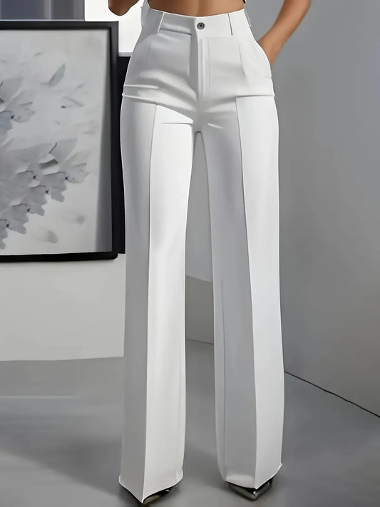 Women's High-Waisted Straight-Leg Tailored Trousers