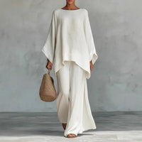 Women's Linen Wide-Leg Lounge Set