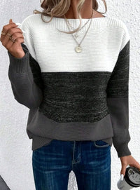 Women's Relaxed-Fit Color-Block Cashmere Turtleneck Sweater