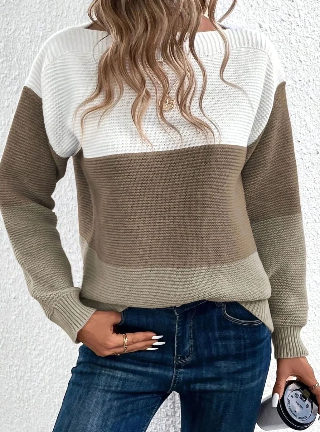 Women's Relaxed-Fit Color-Block Cashmere Turtleneck Sweater