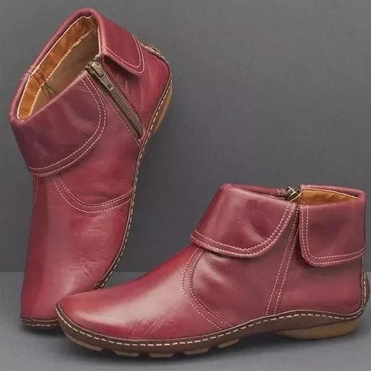 Women's Vintage-Style Boots with Contrast Stitching
